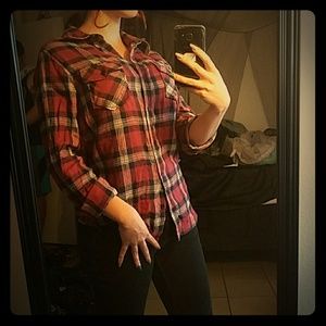 Red Plaid Button Up Shirt